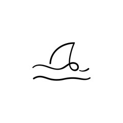 Shark fin Line Style Icon Design