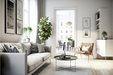 Designing a Minimalist Apartment with a Timeless Twist: Using AI-Generated 3D Renderings for Unique Domestic Architecture, Furniture Design, Interior Decor, and Indoor Art Illustrations, Chair, Stofa