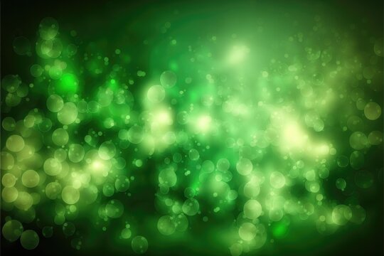 St. Patrick's Day abstract green background decorated with shamrock leaves. Patrick Day pub party celebrating. Generative AI