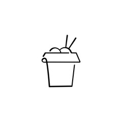 Cup Noodle Line Style Icon Design