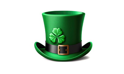 St. Patrick's day costume hat of a leprechaun. Irish green hat on a white background.