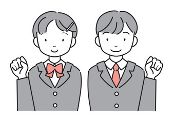 Fototapeta premium 制服を着た笑顔の中学生・高校生