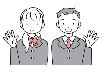 制服を着た笑顔の中学生・高校生