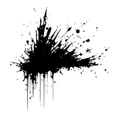 Ink splashes and strokes on a white background