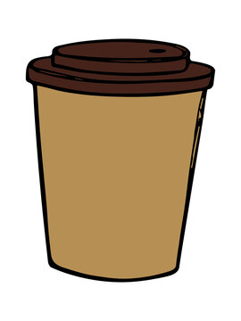 Cute cup of tea or coffee illustration. Simple cup clipart. Cozy home doodle