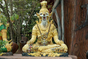 Ayutthaya, Thailand. 07 January  2023, Hermit Novice Ashram That Buddhakhun, holy gathering place Father Pu Hermit Museum and also a tourist destination.