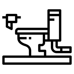 toilet line icon style