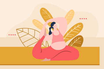 women demonstrating yoga exercise and world yoga day