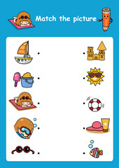 match the picture education game for children vector illustration