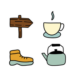 Vector drawing style of camping icon design vector illustration
