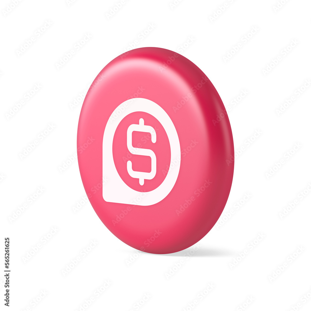 Aufkleber bank money exchange map pin pointer button cash location dollar symbol web app design 3d realistic i
