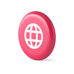 Global internet connection GPS planet button network web business communication 3d realistic icon