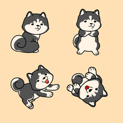 cartoon of cute dog vector graphic element 