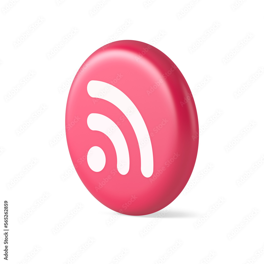 Poster wifi available access button wireless internet connection signal 3d round realistic icon