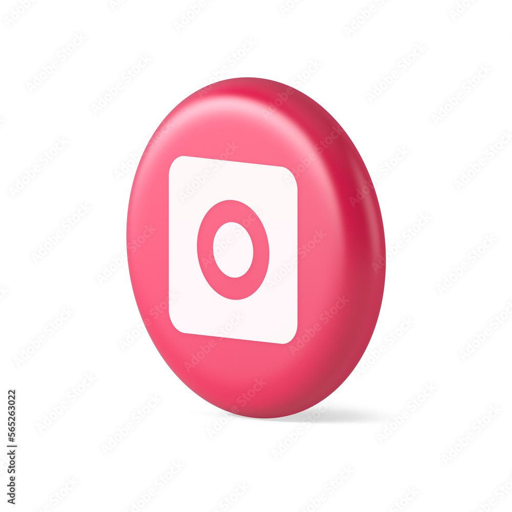 Poster camera photo video shooting button multimedia content creation web application 3d realistic icon