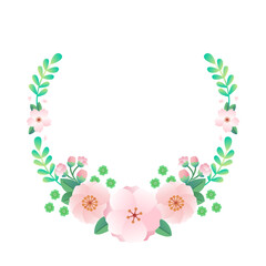 桜と四葉のボタニカルフレーム ベクターデザイン 素材