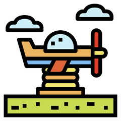 plane filled outline icon style