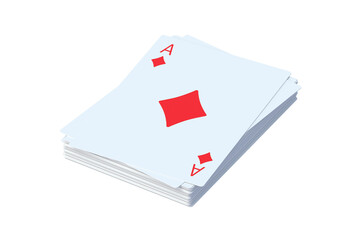 Heap of playing cards isolated on white background. 3d render