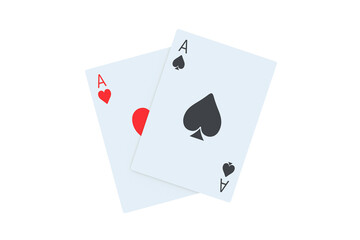 Playing cards isolated on white background. 3d render
