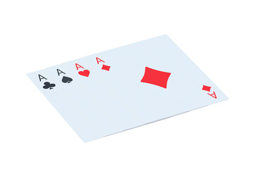 Set of playing cards isolated on white background. 3d render