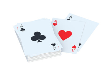 Playing cards isolated on white background. 3d render