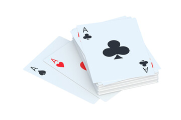 Playing cards isolated on white background. 3d render