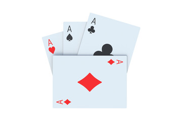 Playing cards isolated on white background. 3d render