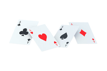 Playing cards isolated on white background. 3d render