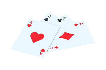Playing cards isolated on white background. 3d render