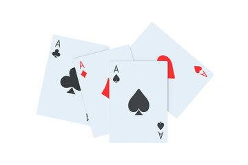 Playing cards isolated on white background. 3d render