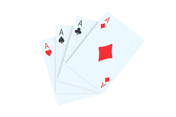 Playing cards isolated on white background. 3d render