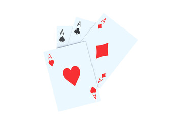 Playing cards isolated on white background. 3d render
