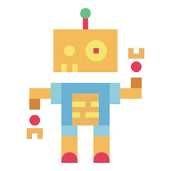 robot flat icon style