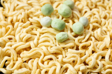 Concept of instant food, tasty instant noodles