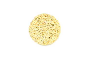 Concept of instant food, instant noodles, isolated on white background