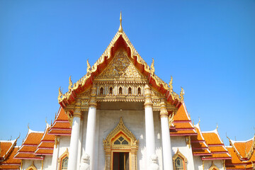 The Marble Temple or Wat Benchamabophit Dusitvanaram, One of the Best-known Temples in Bangkok, Thailand