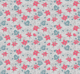 Japanese Sweet Flower Vector Seamless Pattern