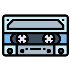 cassette filled outline icon style