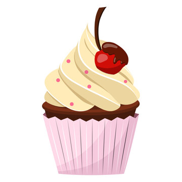 Cupcake. vector illustration on a white background