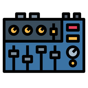 blue audio mixer icon clip art preview