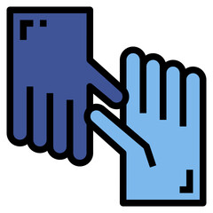 gloves filled outline icon style