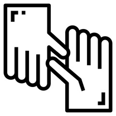 gloves line icon style
