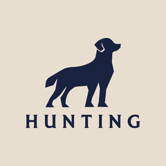 Hunting Dog Silhouette Logo Template. Dog Logo, Hunter Logo, Dog Hunt, Dog Icon, Dog Silhouette