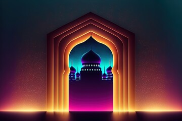 Islamic background with empty copy space good for a special event like Ramadan or Eid Al-Fitr, generative ai
