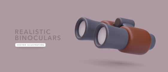 3d realistic binocular with shadow