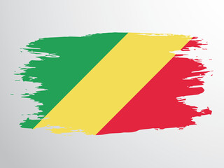 Vector flag of Congo painted with a brush