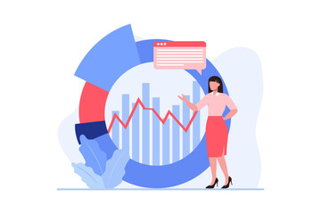 Business Presentation Flat Design Illustration