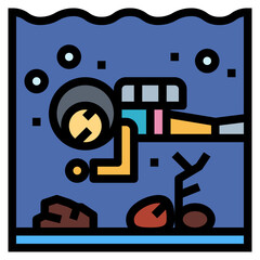 diver filled outline icon style