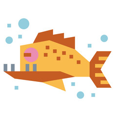 piranha flat icon style