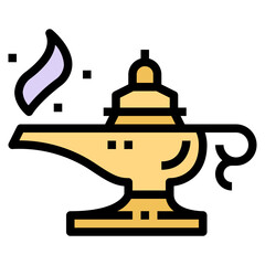 magic lamp filled outline icon style